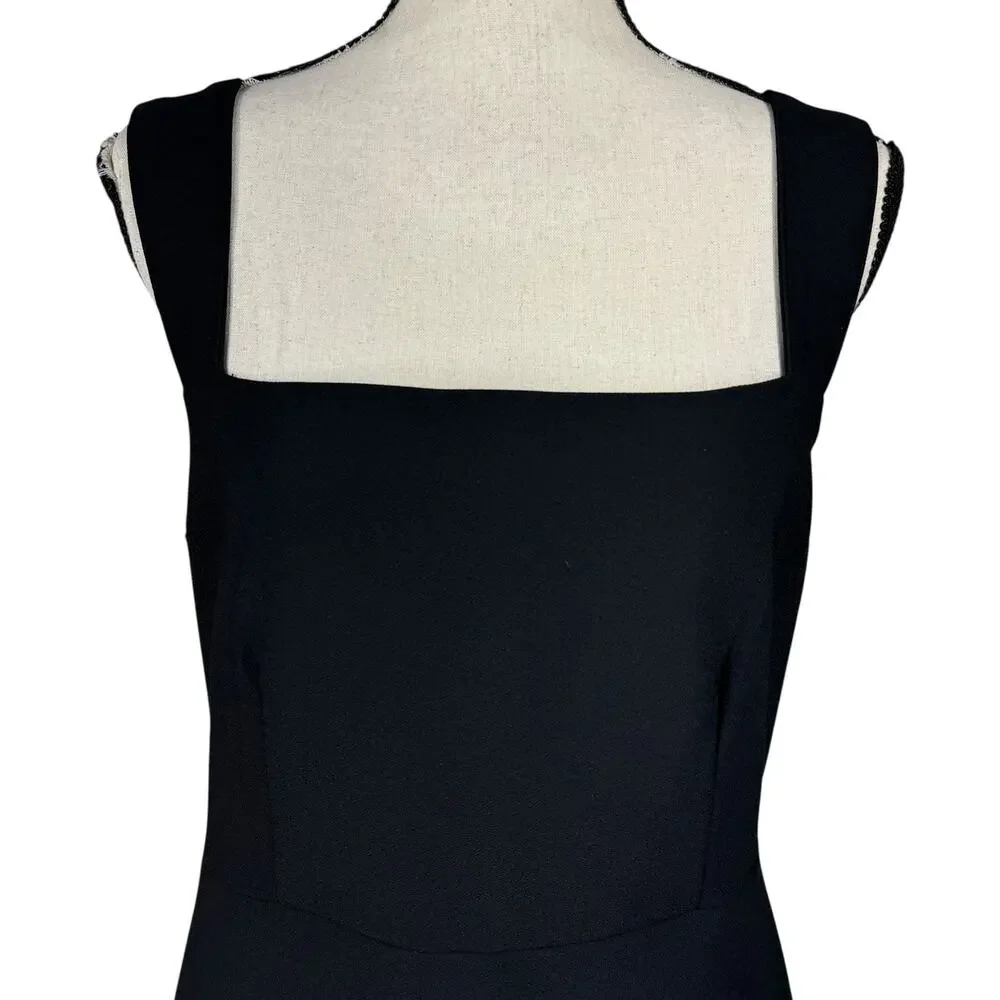 Abercrombie & Fitch Large Midi Dress Square Neck Stretch Empire Waist Sleeveless - Picture 3 of 14